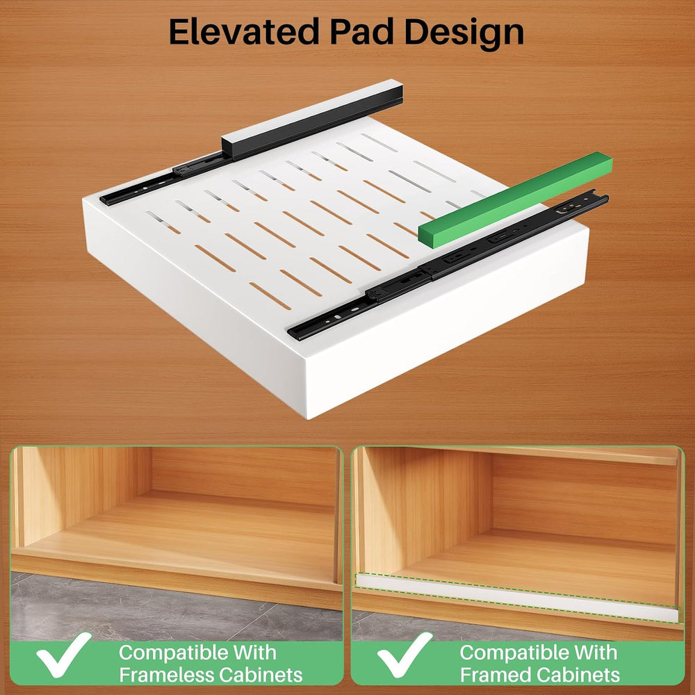 Pull out Cabinet Organizer, 21"Deep, Heavy Duty Full-Extension Slide out...