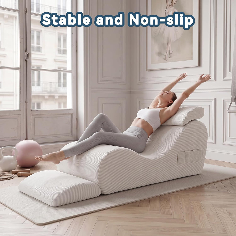 Convertible Yoga Chair Lounge for Adults, Ergonomic Foam Chaise Lounge Chair ...