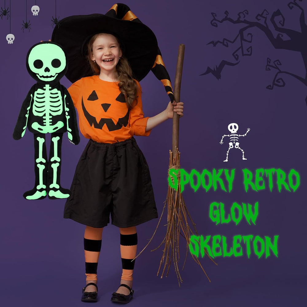 Simgoing Halloween Skeleton Plush, Glow in The Dark Skeleton Plush Pillow