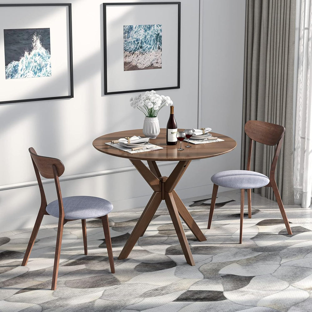 Giantex 3-Piece Dining Table and Chair Set, Wooden Kitchen Table Set, Farmhou...
