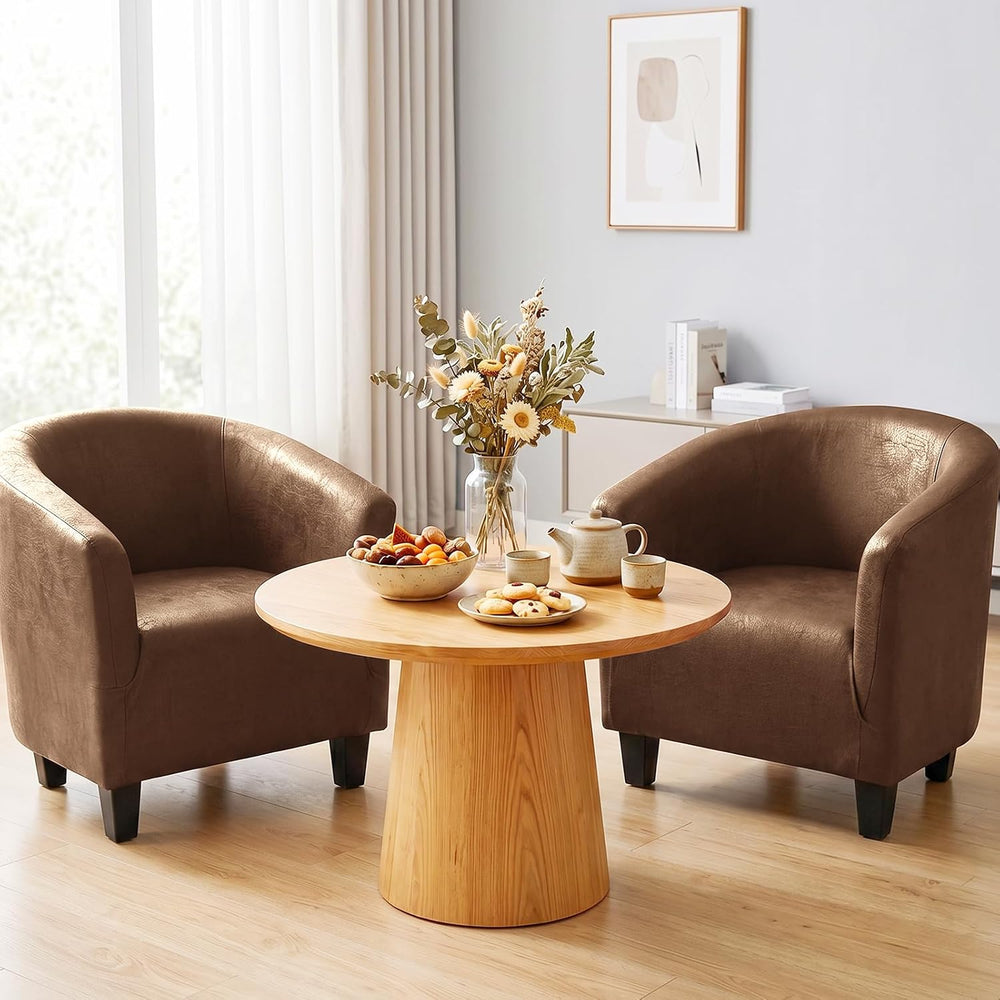 Club Chair Slipcover Stretch Barrel Tub Armchair Covers,Coffee