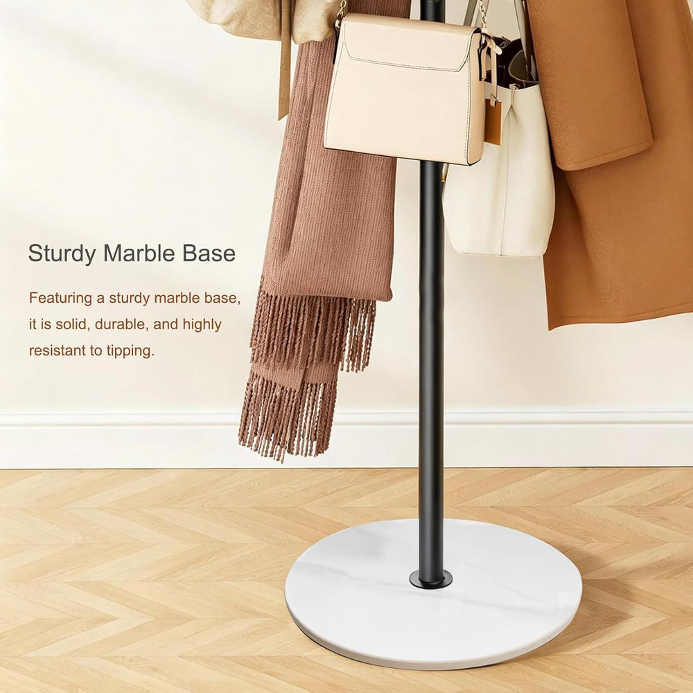 Black Cactus Metal Coat Rack Freestanding Stand with Marble Base