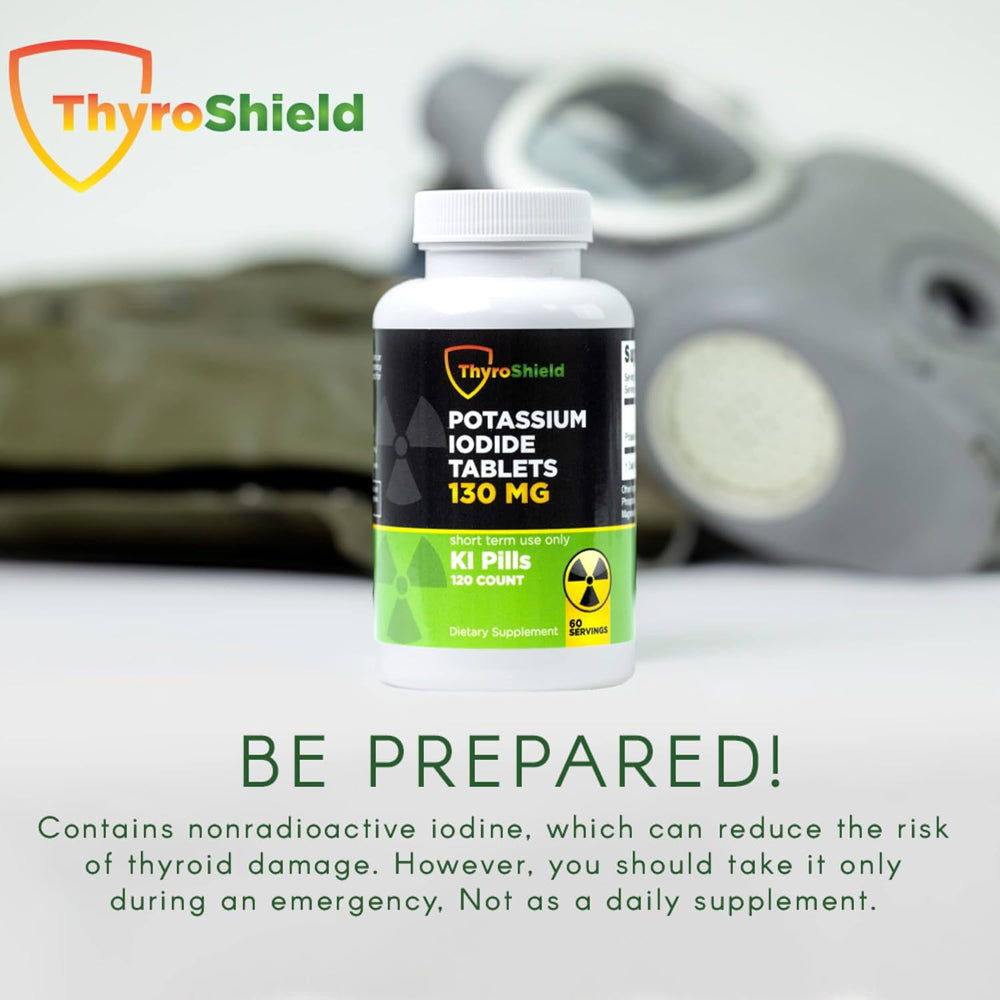 ThyroShield Potassium Iodide Tablets 130 mg | 120ct KI Tablets - Nuclear Radi...