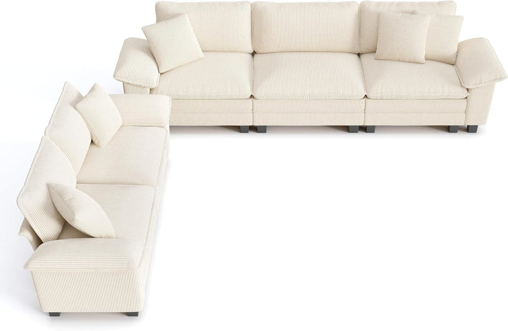 PHI VILLA 2-Piece Modular Loveseat Couch & 3-Seat Sectional Sofa Set
