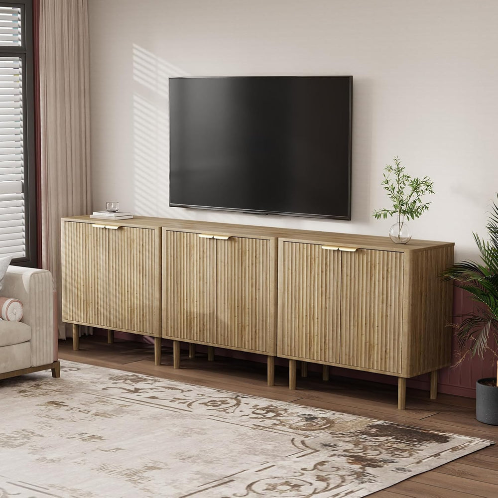 IKALIFE Sideboard Buffet Cabinet with Storage 31.5"(2pcs) Oak
