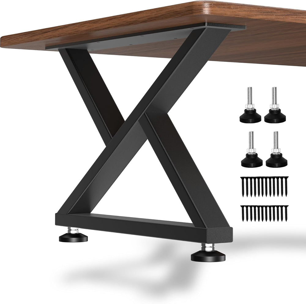 16" Heavy Duty X-Frame Metal Coffee Table Legs, 16x18, Set of 2
