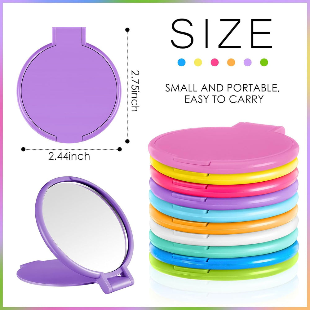 Juexica 180 Pcs Compact Mirrors Bulk, Mini Folding Stand, Vivid Colors
