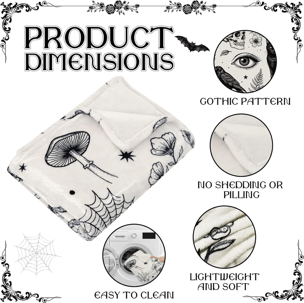 Chumia 4 Pack Halloween Gothic Blankets Bulk 40" x 60" Spooky Goth ...