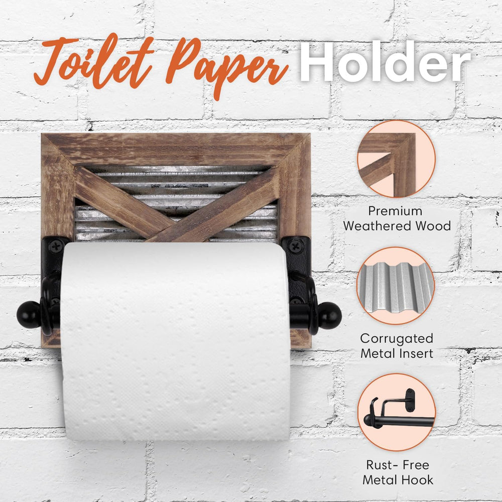 Autumn Alley Farmhouse Toilet Paper Holder, Towel Ring for Bathroom, Farmhous...