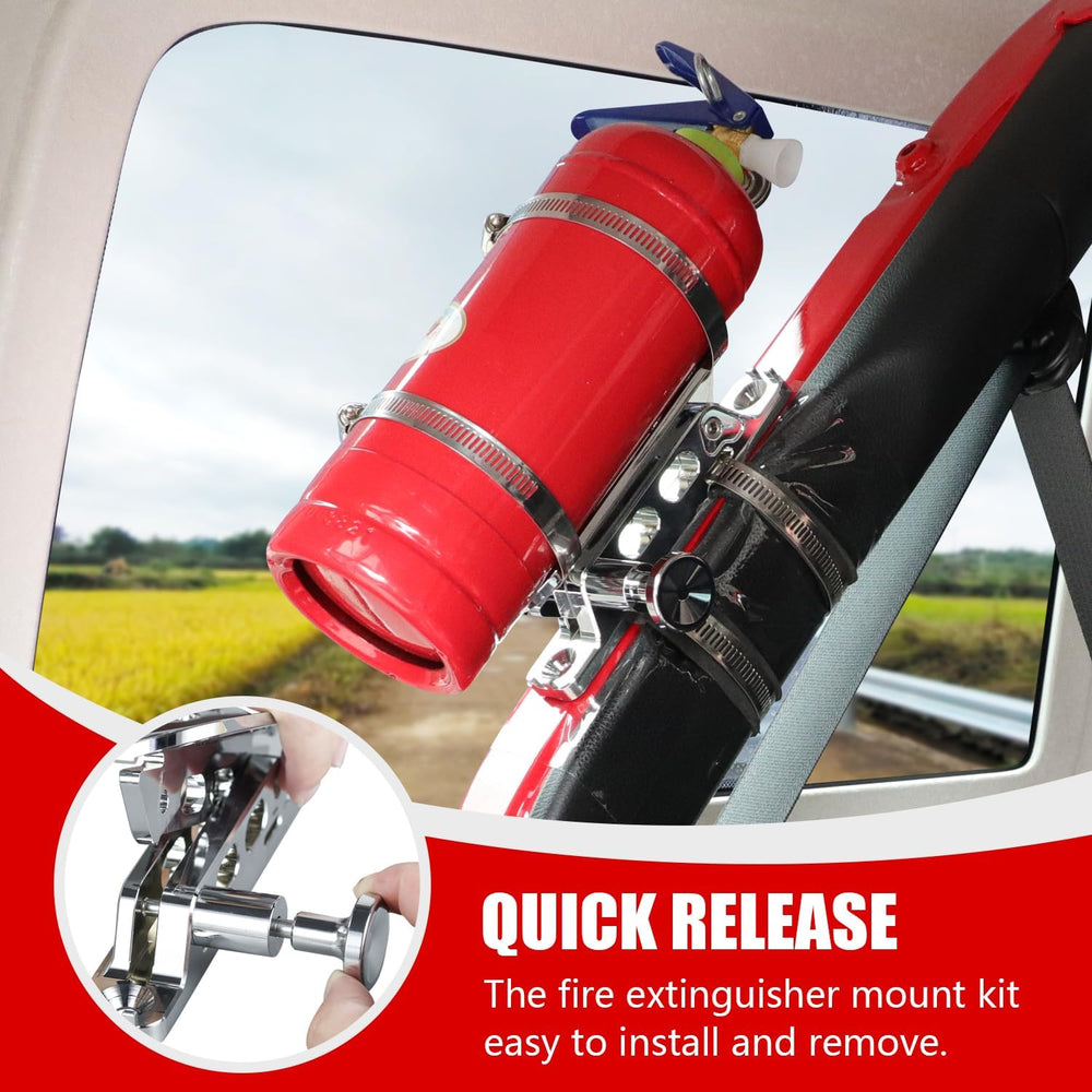 Quick Release Adjustable Roll Bar Fire Extinguisher Mounting Holder Compatibl...