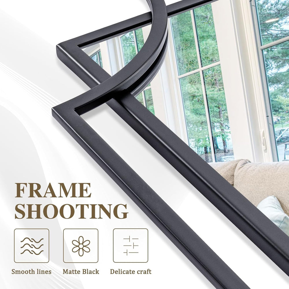Large Black Mirror for Living Room, 60'' x 30'' Decorative Wa...