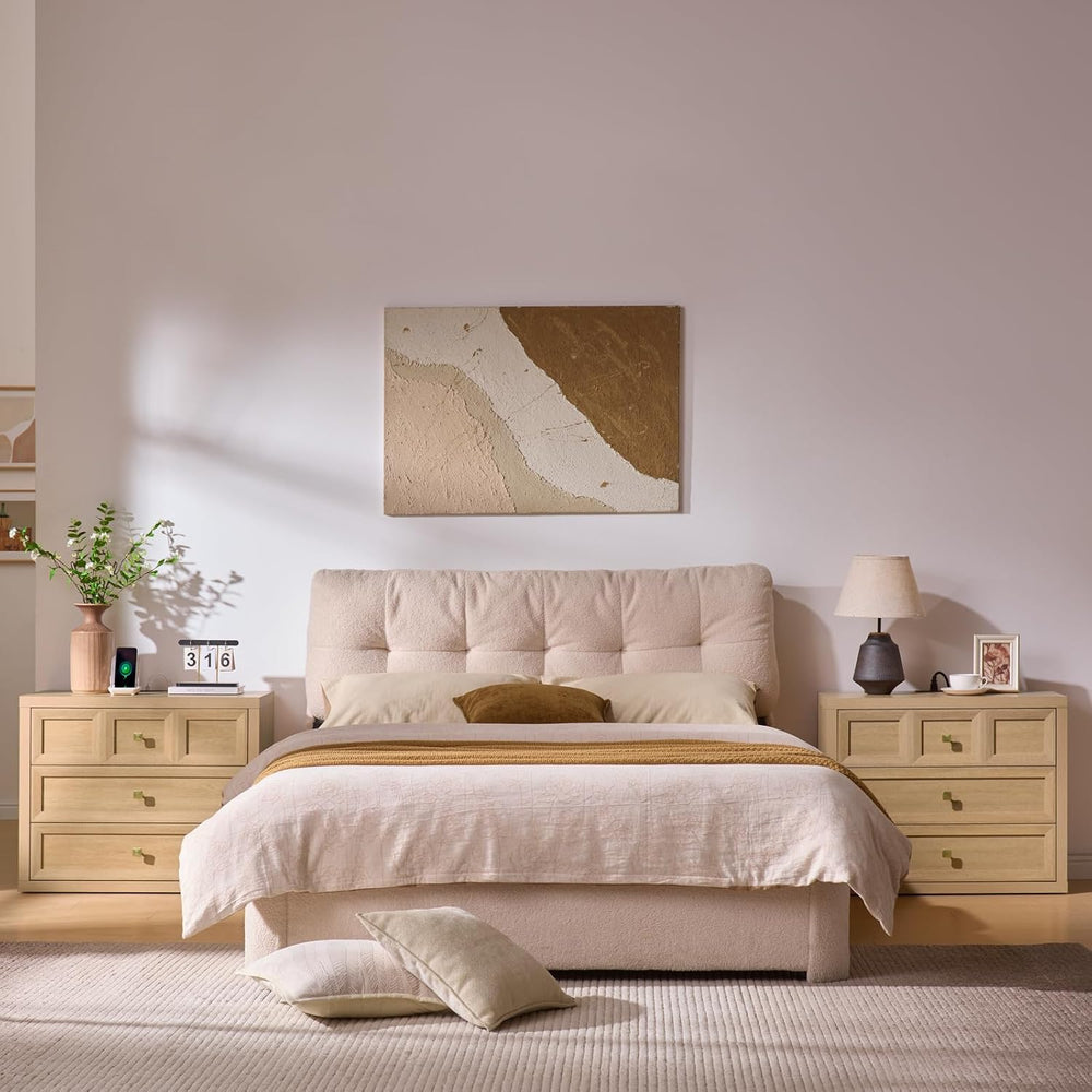 3 Drawers Nightstand Set of 2 W/Charging Station, 30.7" W King Size Beds...