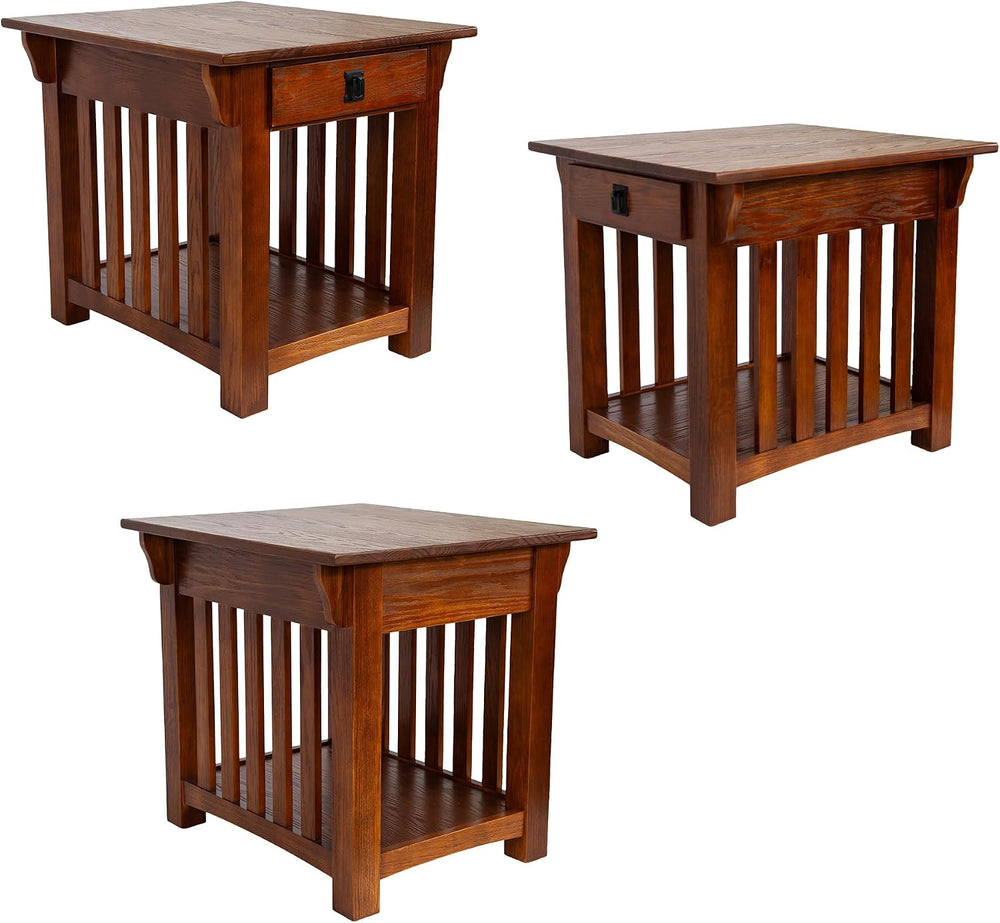 Leick Home Mission End Table, 22", Medium Oak
