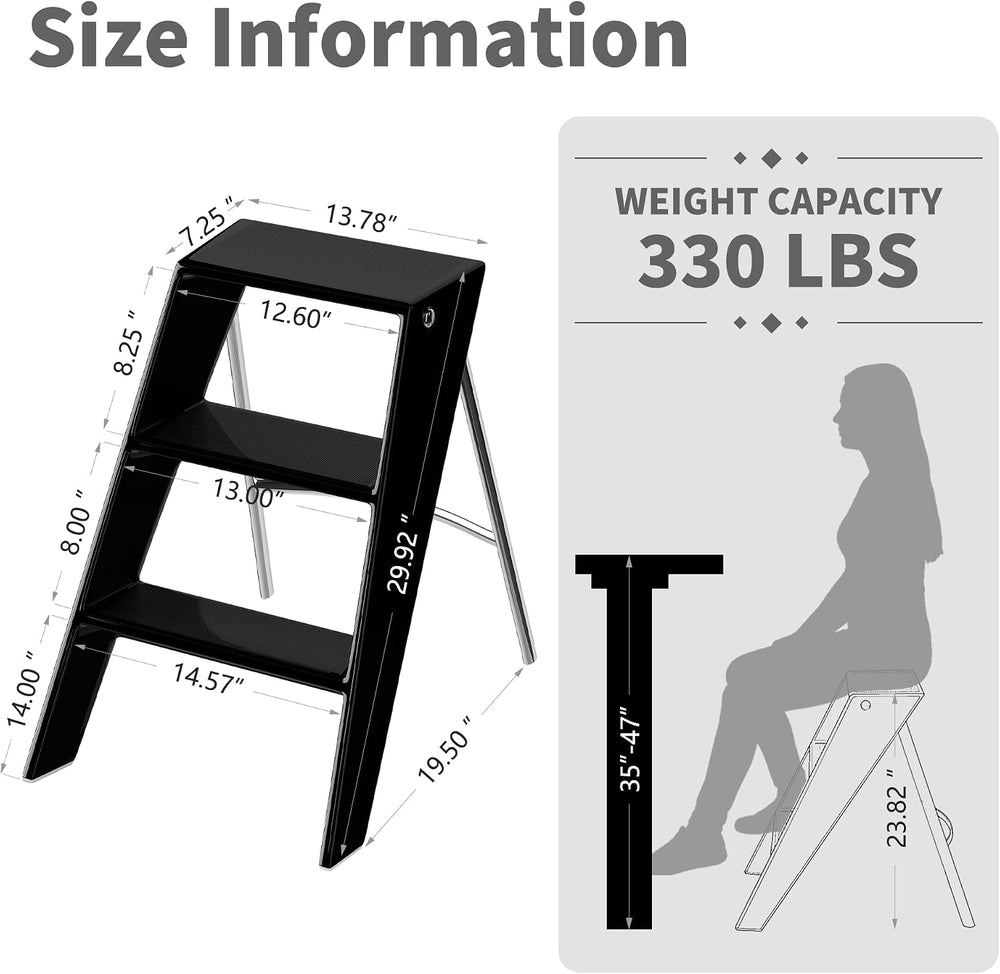 HOTEAGLE Modern Folding Chair - Multifunctional Design Doubles as Step Stool ...