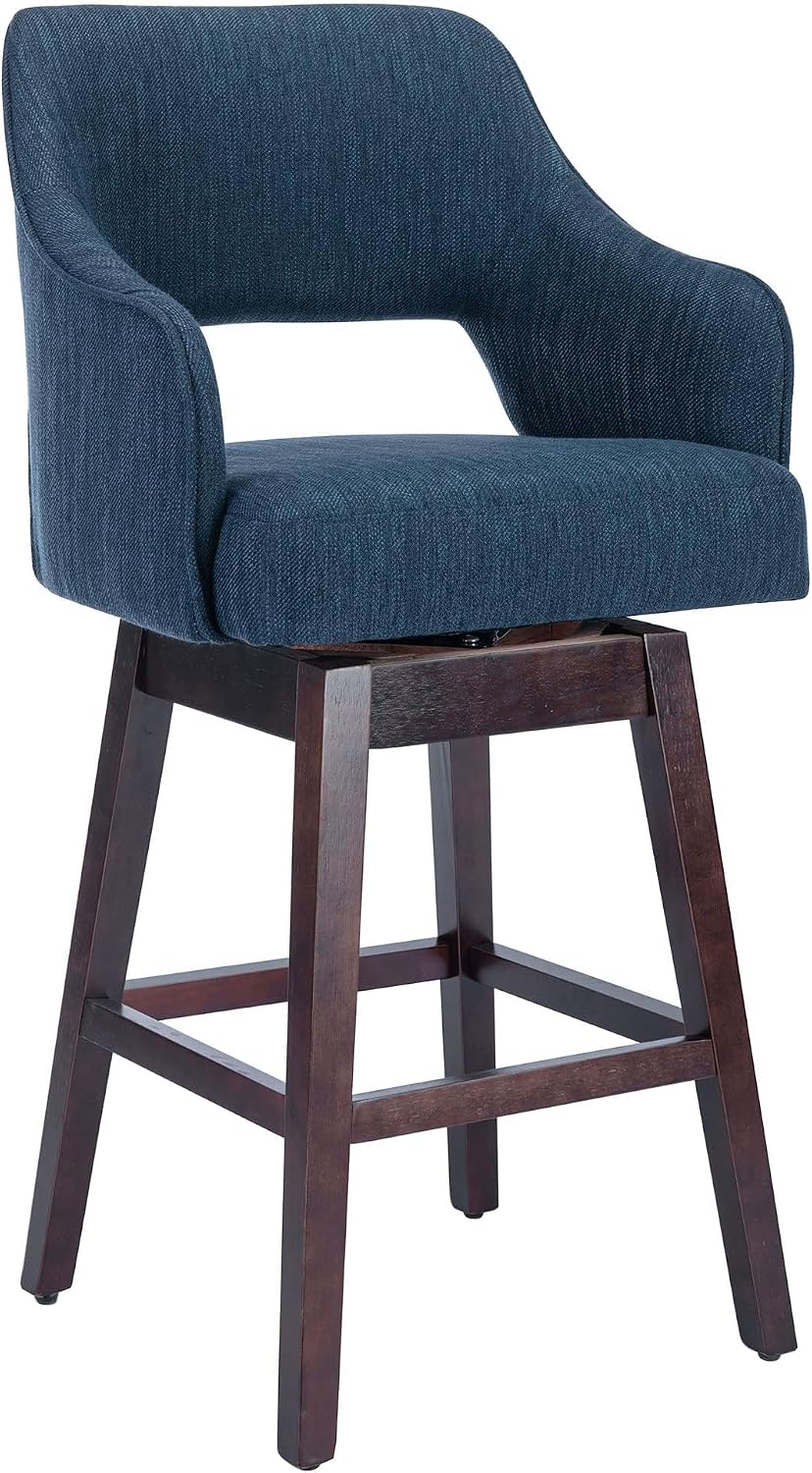 Farmhouse Bar Stools Set of 4, 27" Counter Height Barstools 360°Swivel B...