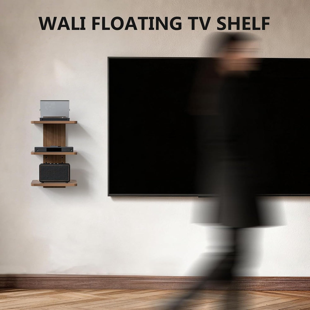 WALI 3 Tier Floating TV Wall Shelf for Projector, DVD Player
