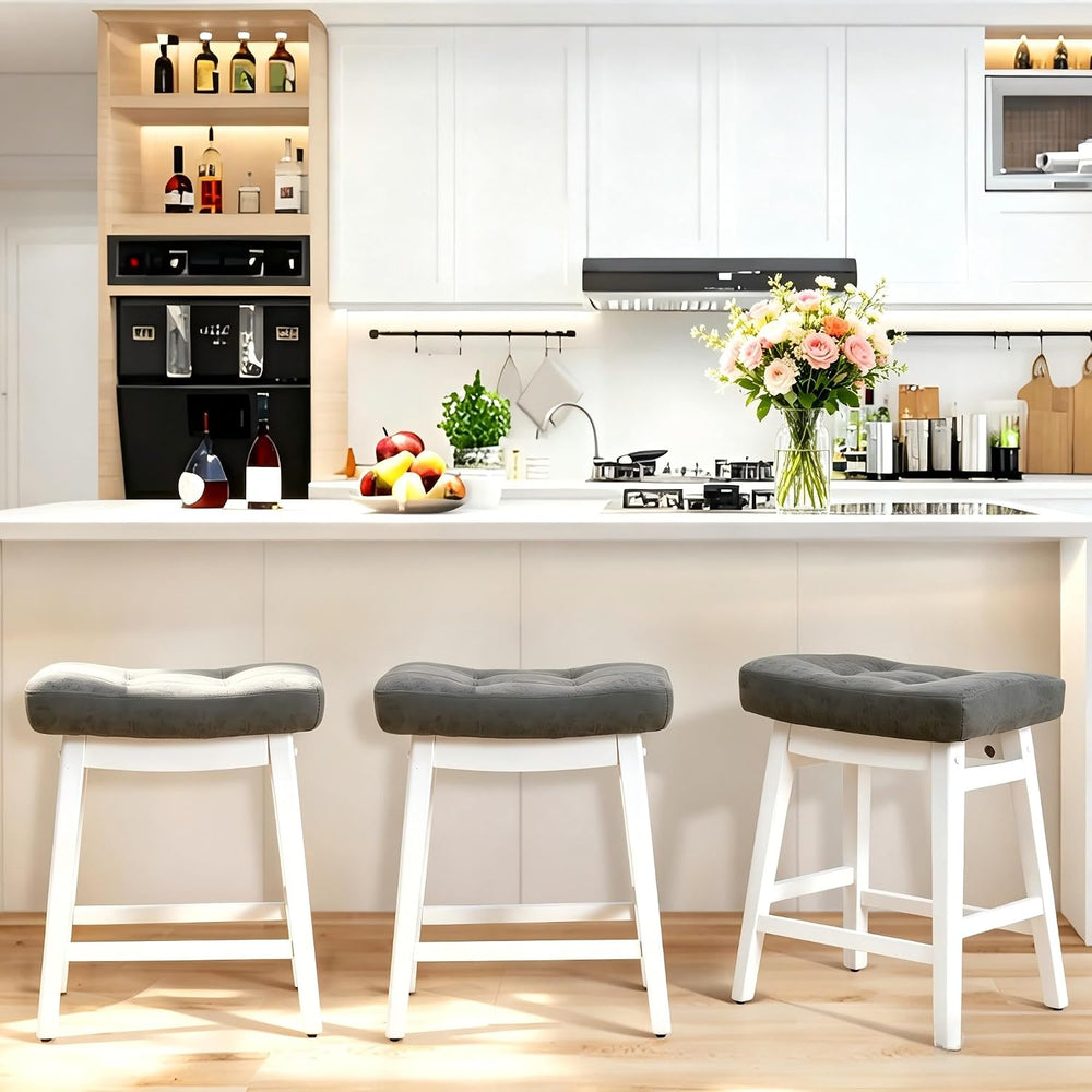 RNKSFX Counter Height Bar Stools Set of 3 for Kitchen Counter Farmhouse Moder...