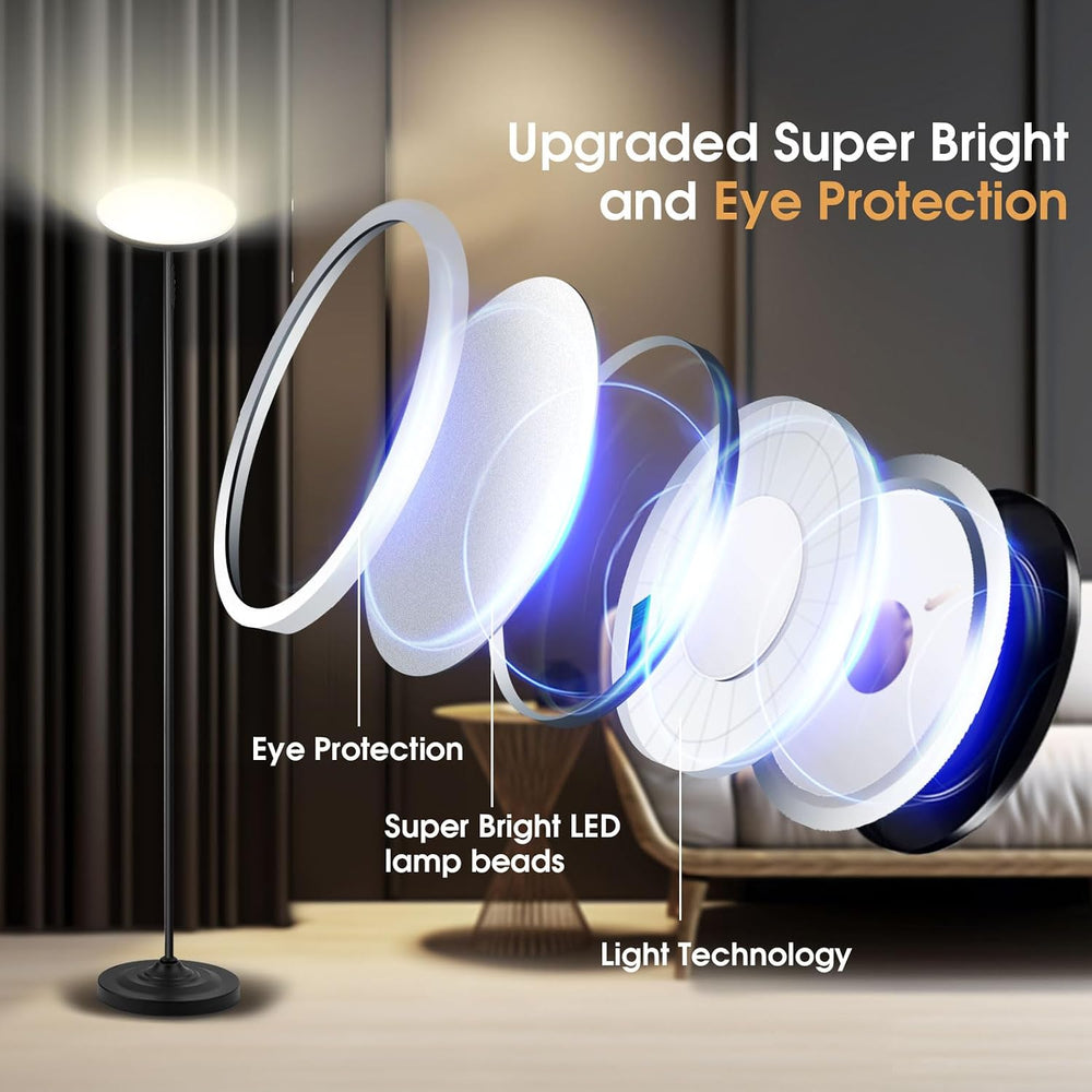 LED Torchiere Floor Lamp with Remote Control, Standing Lamp for Living Room