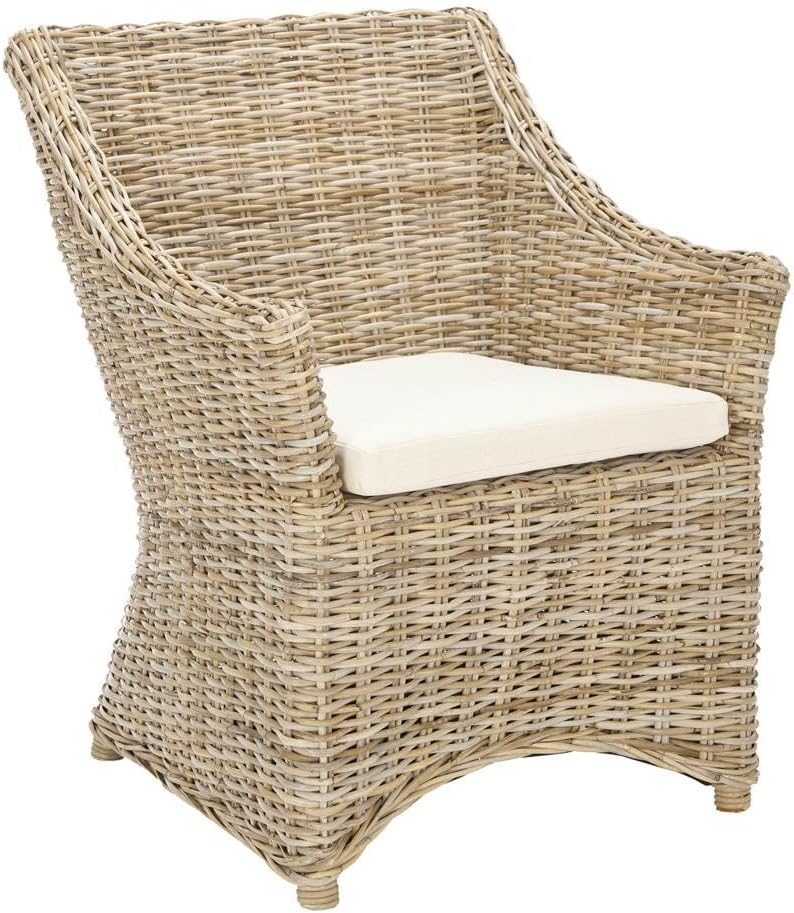 Safavieh Home Collection Ventura Brown and White Washed Arm Chair