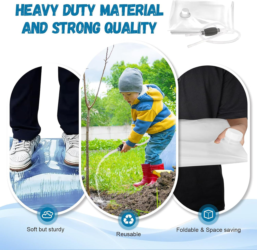 Buzzlett 3 Pcs 40 Gallon Water Storage Bladder, Foldable and Resuable