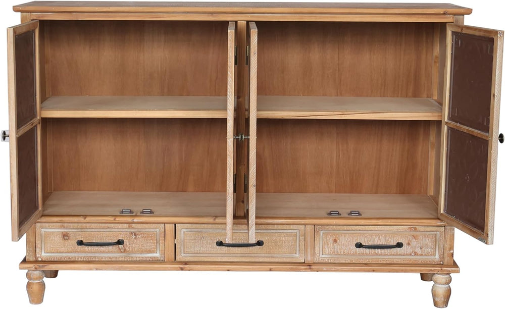 LKTART 59"Solid Wood Sideboard Buffet,Credenza Storage Cabinet with Drawers
