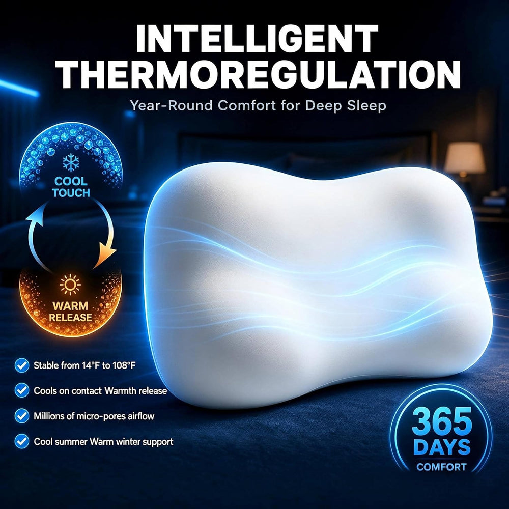 Cervical Neck Pillow for Neck Pain Relief, Ergonomic Side Sleeper Cloud Deep ...