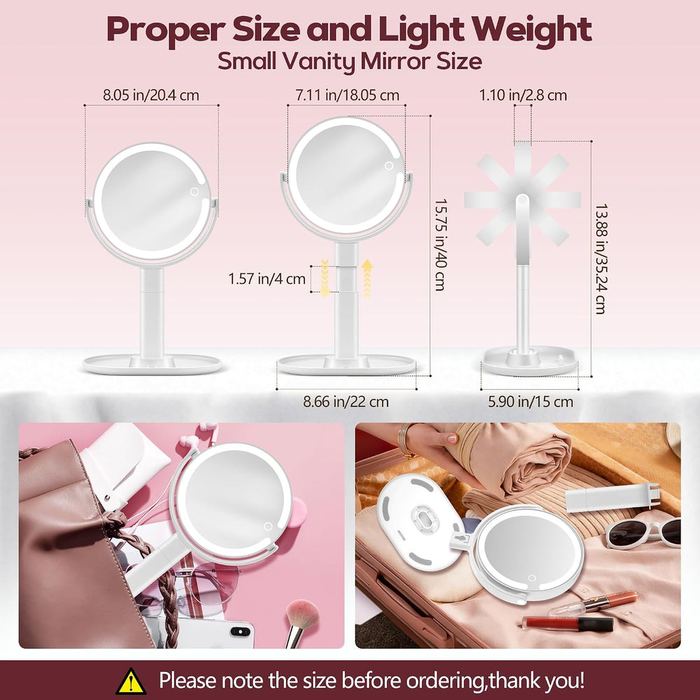 MOMOKUBA Makeup Mirror with Lights, 30X Magnifying & Height Adjustable, L...