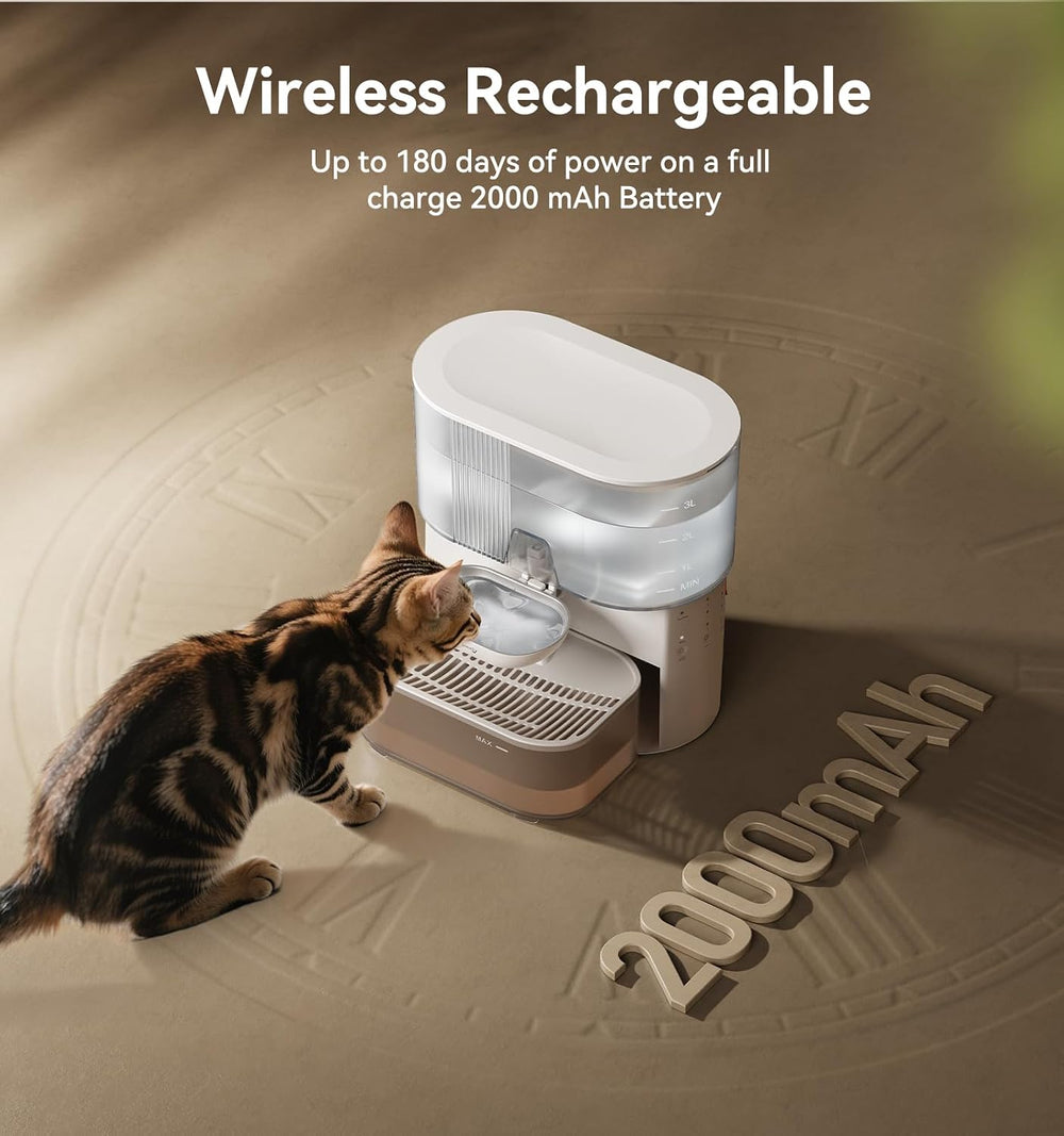 Wireless Cat Water Fountain No Filters, Wastewater Separation, FEELNEEDY Stai...