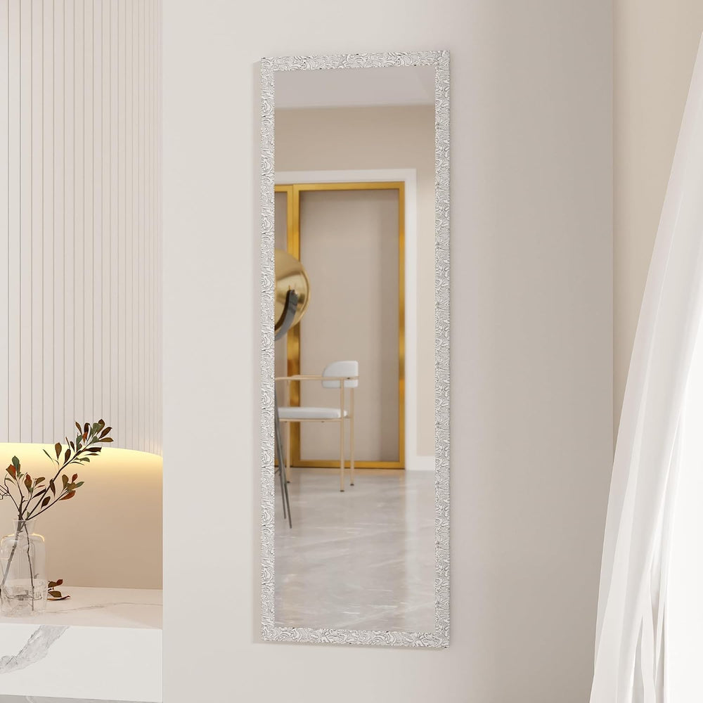 LFT HUIMEI2Y Door Mirror Full Length, Wall-Mounted Mirror White 50" x14&...