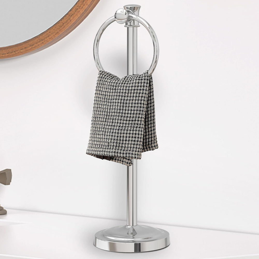 Hoimpro Hand Towel Holder Stand Free Standing Towel Bar Polished Chrome