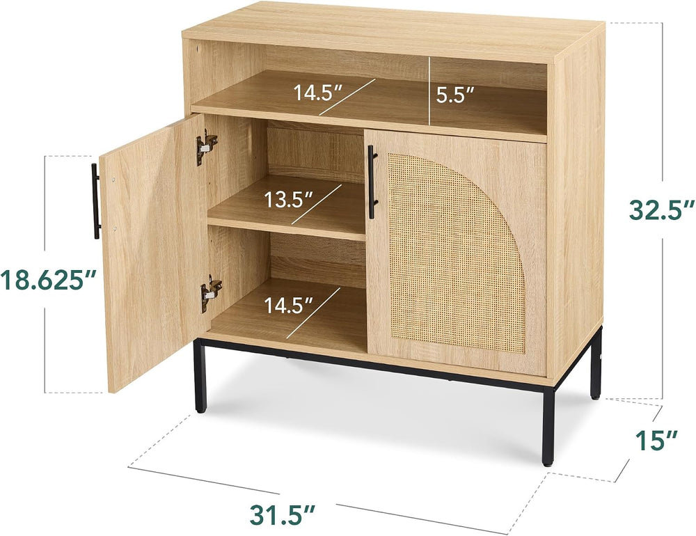 Best Choice Products Rattan Sideboard Buffet Cabinet, Entryway Table, Accent ...