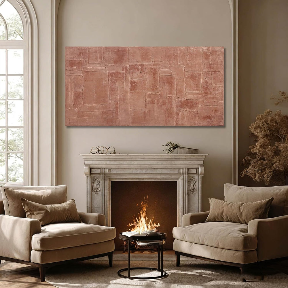 GAIDUOMAI Pink Canvas Wall Decor Geometric Abstract Wall Art Textured Room De...