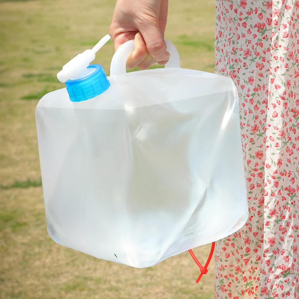 2 Pack Collapsible Water Container with Spigot, Foldable Cube Water Jugs Port...