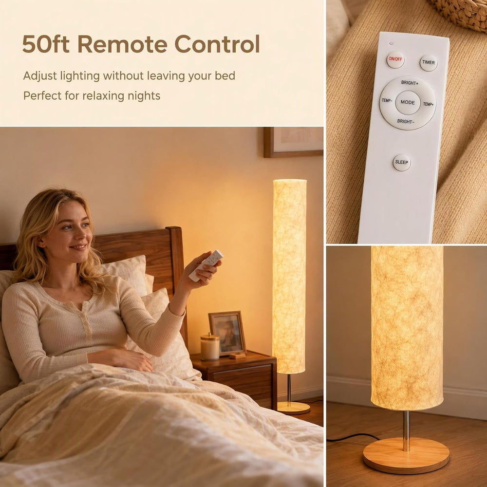 LONRISWAY Remote Control Fabric Floor Lamp, Dimmable 3 Color Temperatures