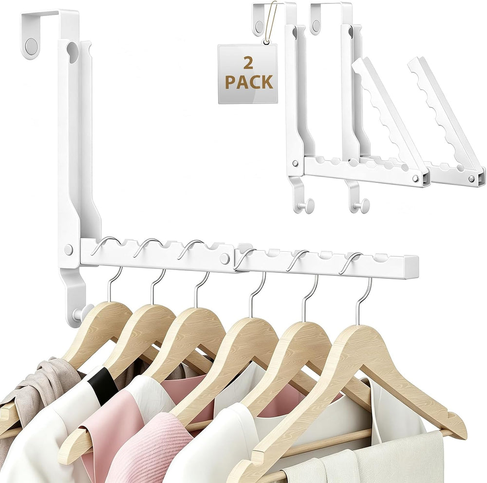 Over the Door Hanger Folding Clothes Drying Rack with 1 Hooks, Double Fold Ha...