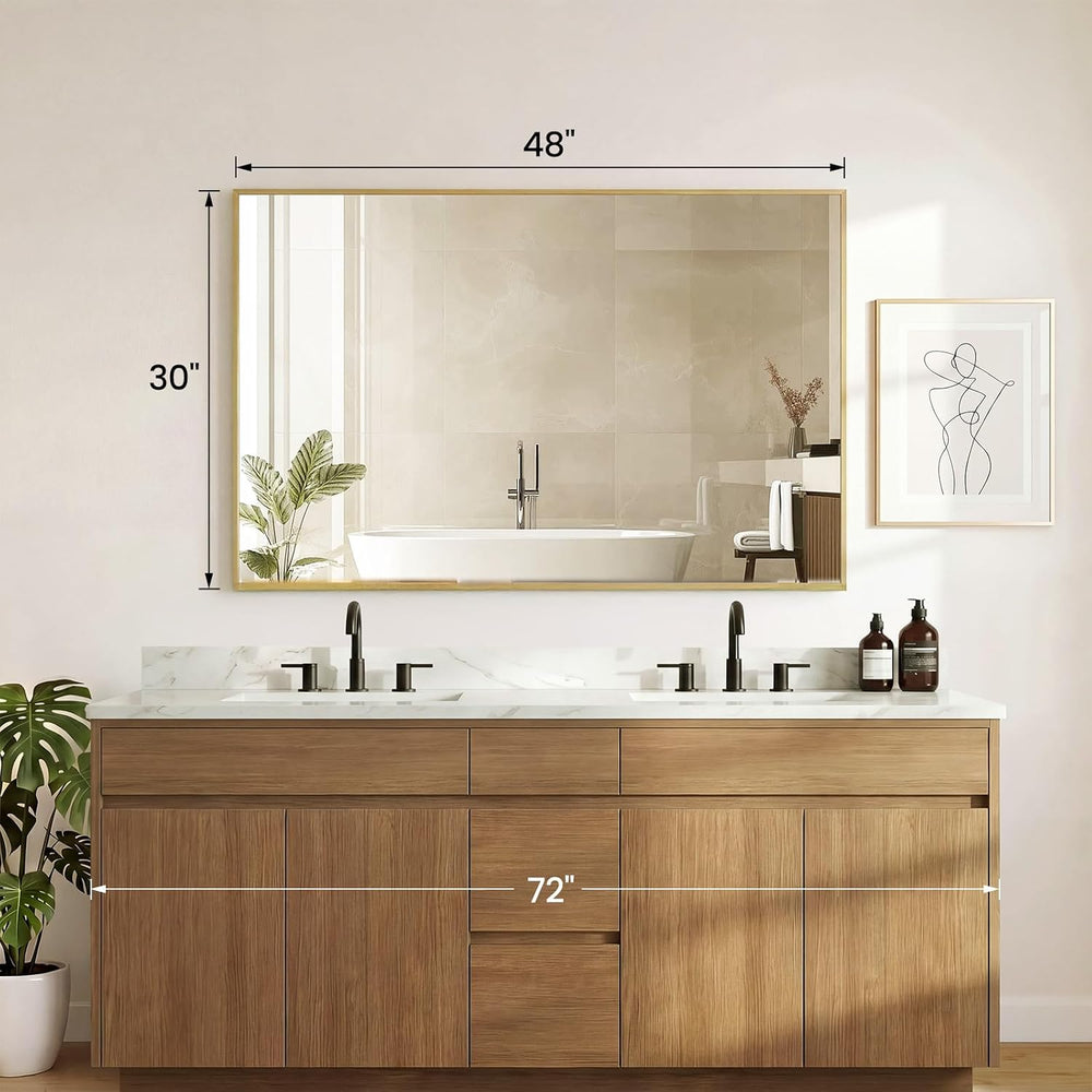 NEWBULIG Bathroom Wall Mirror, Vanity Rectanglar Mirror, 30x48 Inch