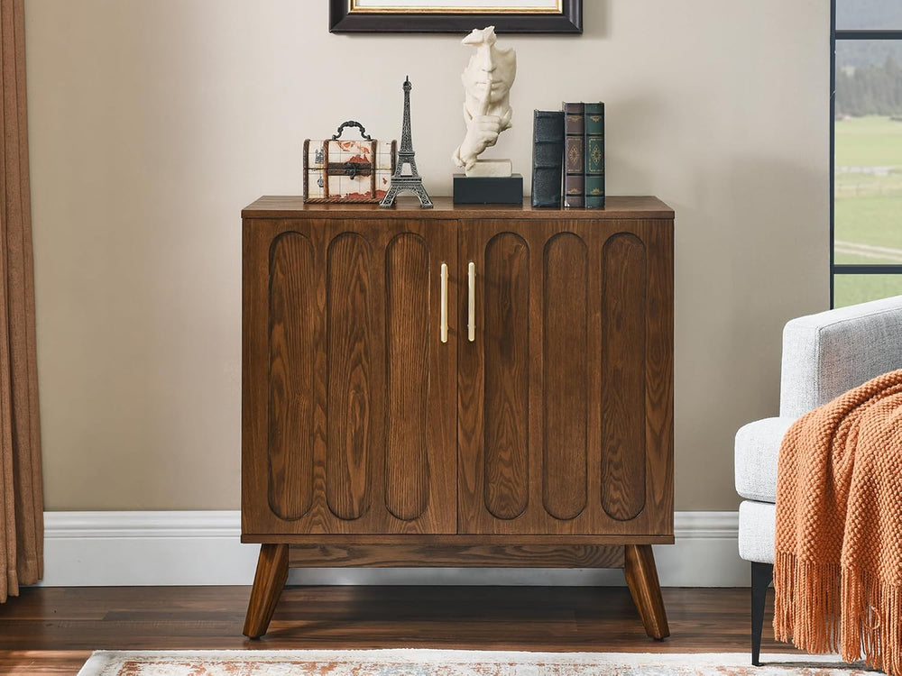 LKTART Small Sideboard Buffet,Mid Century Modern Storage Cabinet with Doors