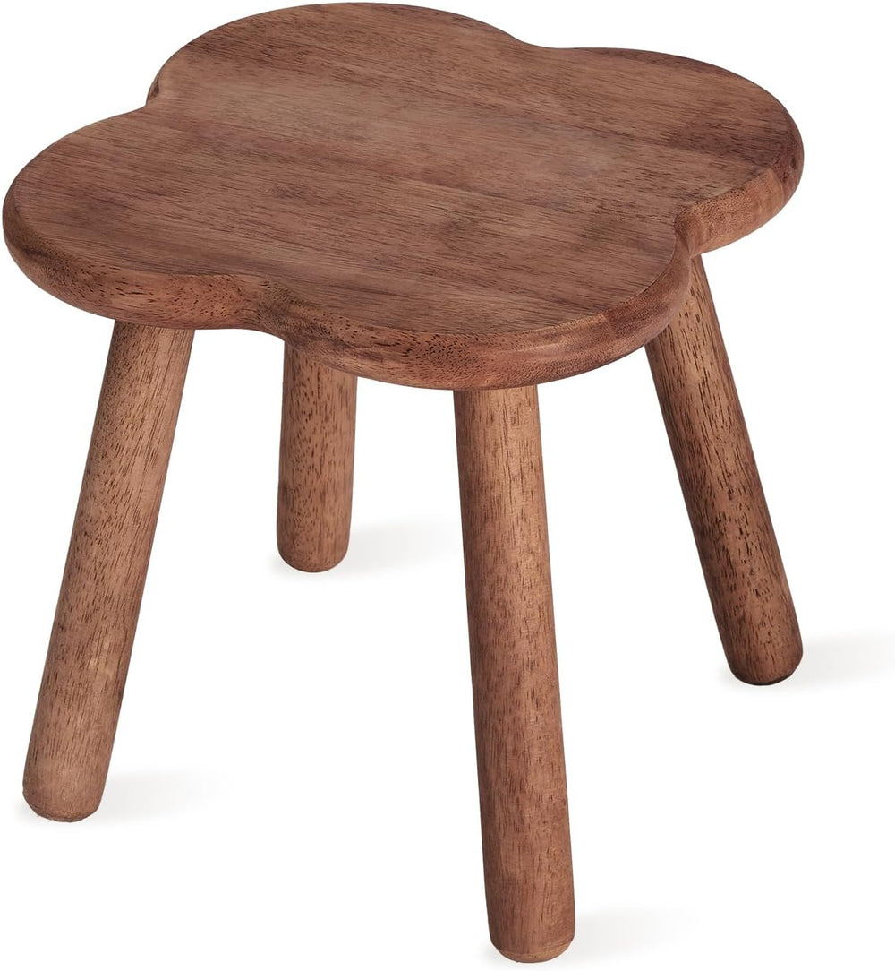 Wooden Step Stool for Adults Upgraded11.6inch Small Wooden Stool with Four De...
