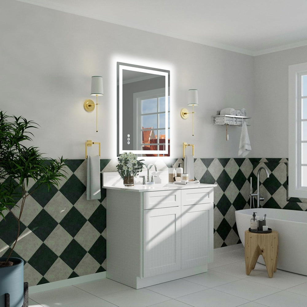 32"x 24" LED Bathroom Mirror with Lights, Backlit + Front Lit