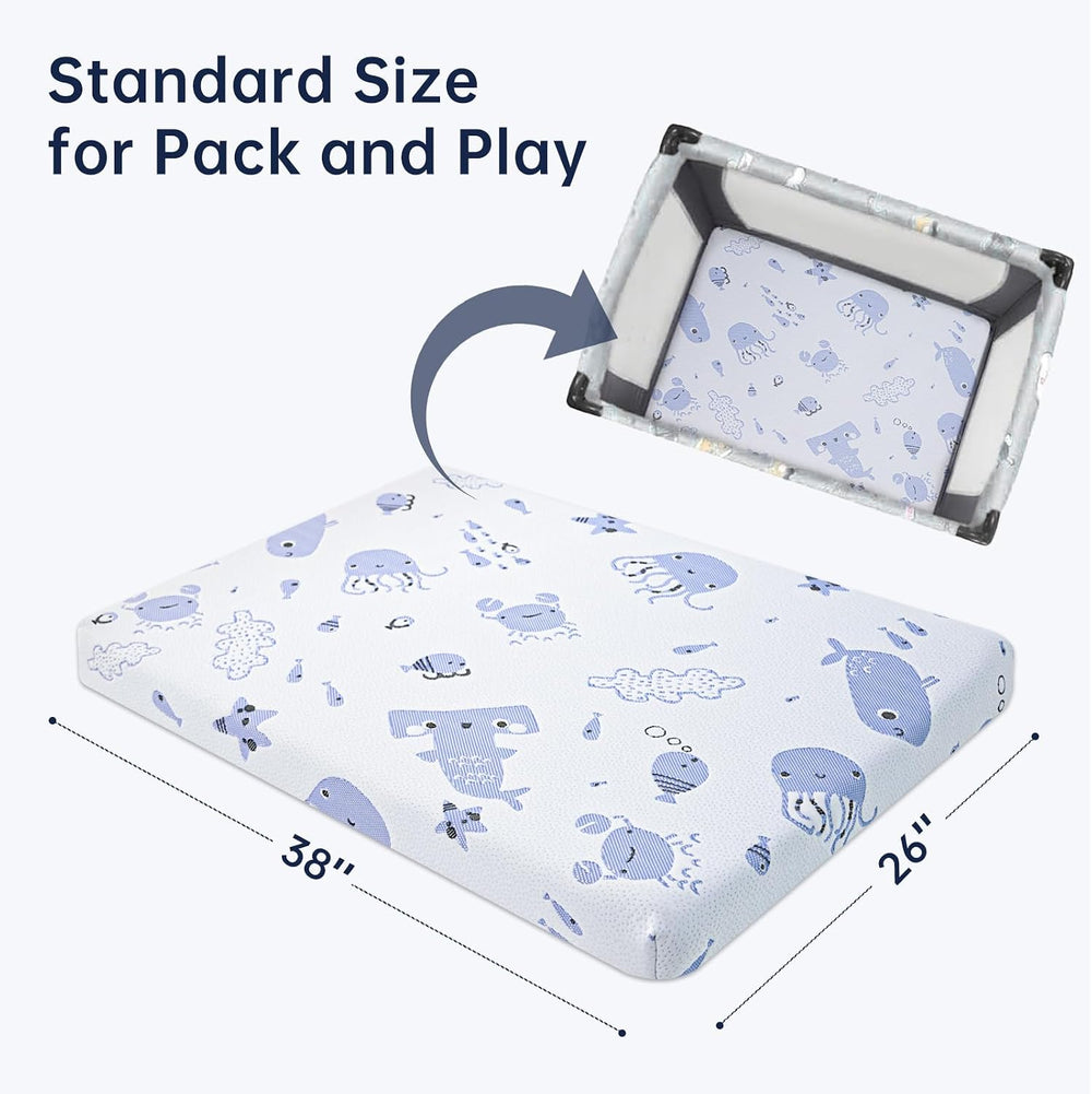 Pack and Play Mattress,38"x26" Dual Sided Premium Memory Foam
