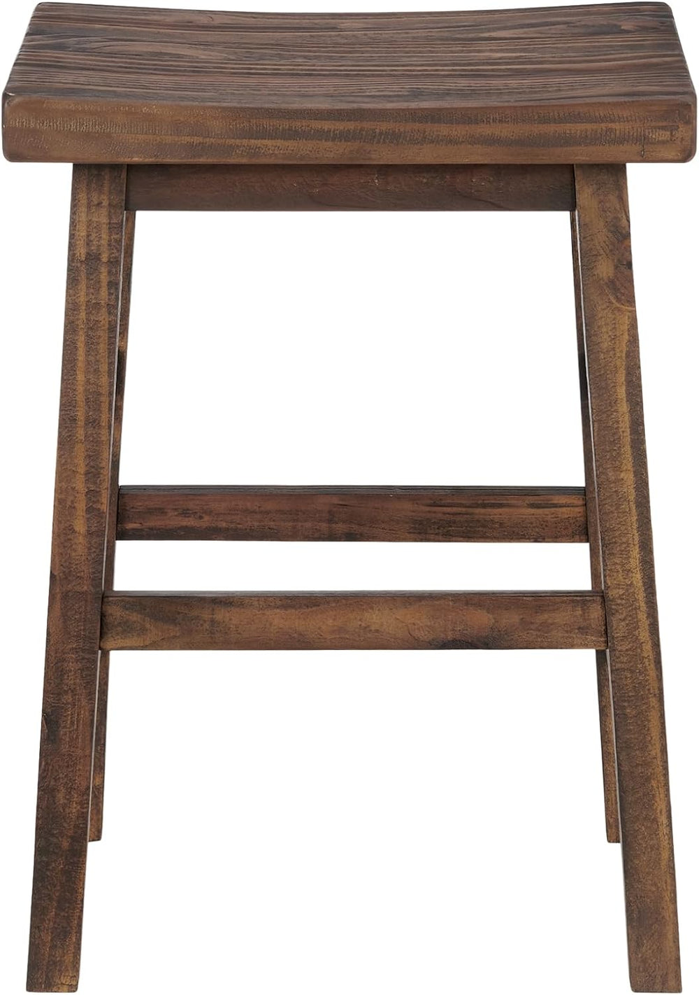 Alaterre Pomona Solid Wood Dining Bar Stool, Rustic Brown, 26 Inch