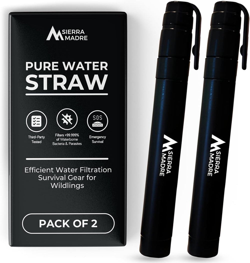 Sierra Madre Water Filter Straw, 264 Gallons Capacity, Lightweight, Pack 2