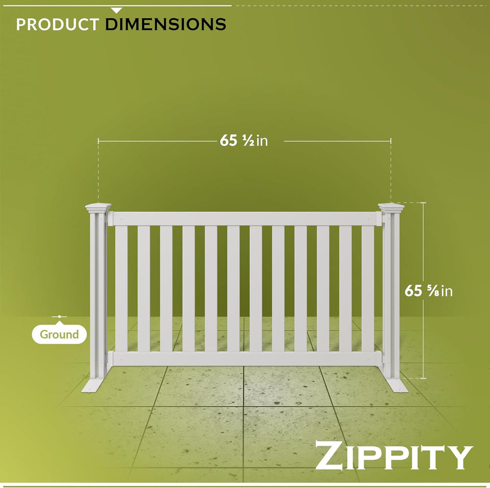 Zippity Davidson Portable Event Fence, White Vinyl Freestanding Kit