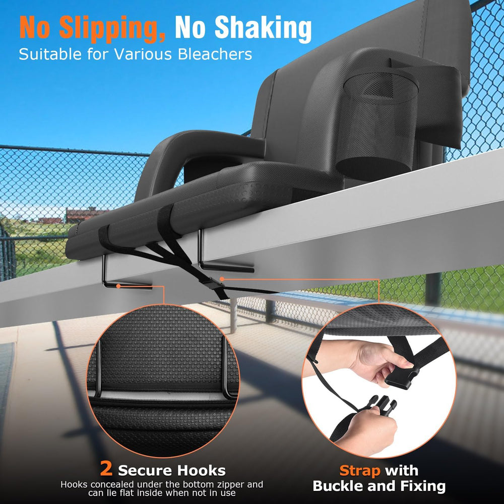 Suteck Heated Stadium Seats for Bleachers 2-Pack, 23" Wide with USB Heat