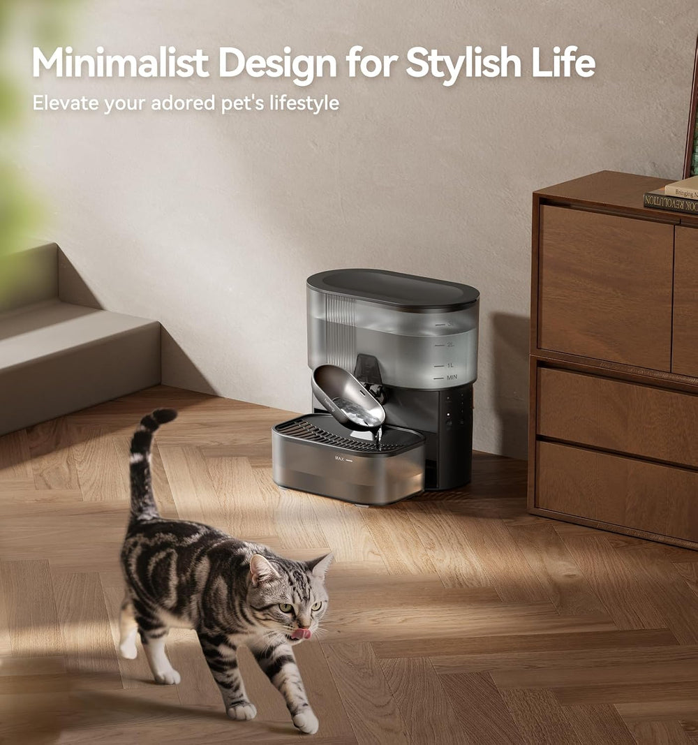 Wireless Cat Water Fountain No Filters, Wastewater Separation, FEELNEEDY Stai...