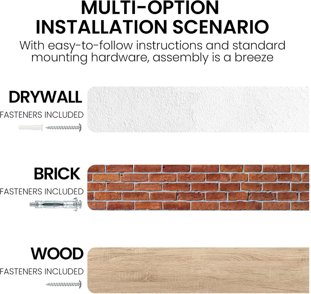 Floating Shelves for Wall, 36"x9.3" Rustic Solid Live-Edge Elm Wood...