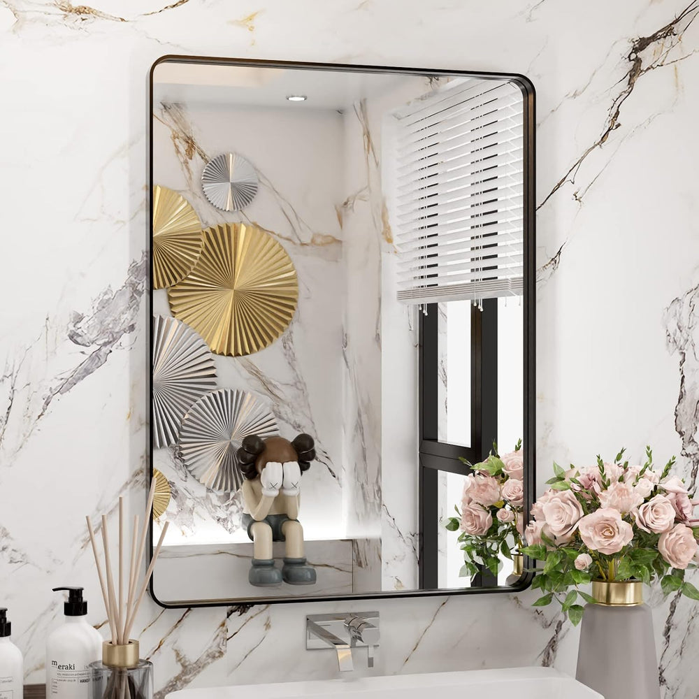 WEER Bathroom Vanity Mirror Black 24X32 Inch