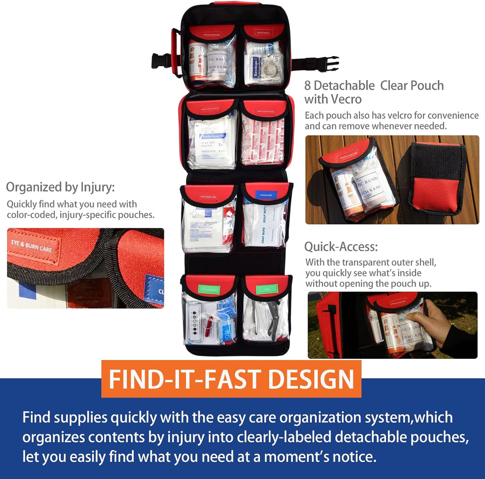 418-Piece First Aid Kit for Home, Travel, Camping, Hiking & Outdoor Emerg...