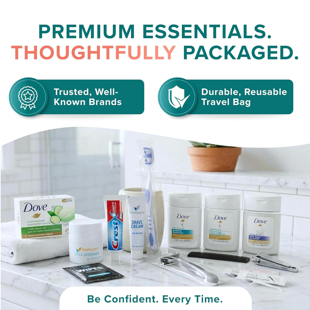 Hygiene Kits Bulk 5 Pack Unisex Travel Size Toiletries for Care Packages