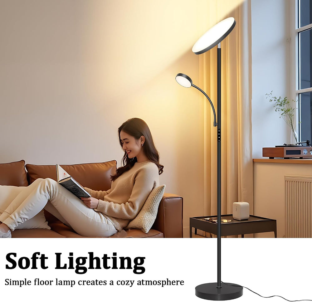 Floor Lamp-42W/4200LM Super Bright Floor Lamp,Dimmable 2-in-1 LED Floor Lamp ...